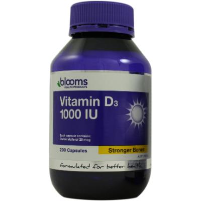 Blooms Health Products Vitamin D3 1000IU 200c