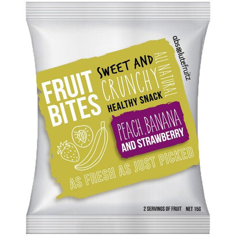 Absolute Fruitz Bites Peach Banana Strawberry 15g