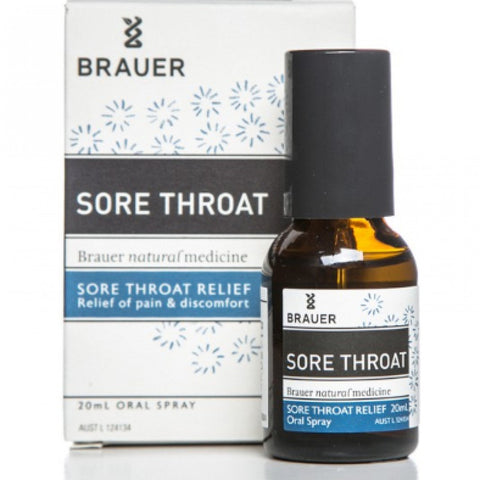 Brauer Natural Medicine Sore Throat Oral Spray 20ml