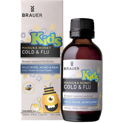 Brauer Natural Medicine Kids Manuka Honey Cold & Flu 100mL