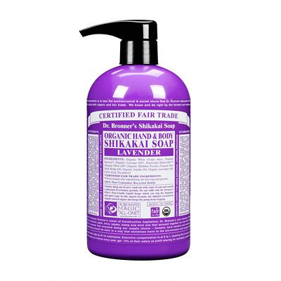 Dr Bronners Shikakai Body Soap Lavender Pump 710ml