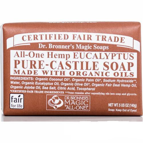 Dr Bronners Castile Bar Soap Eucalyptus 140g