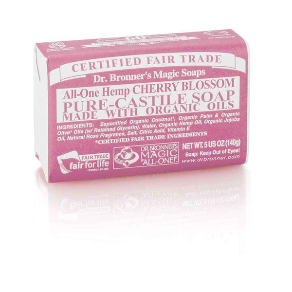 Dr Bronners Castile Bar Soap Cherry Blossom 140g