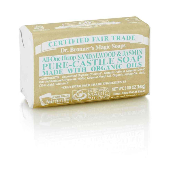 Dr Bronners Castile Bar Soap Sandalwood & Jasmine 140g