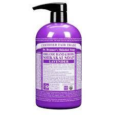 Dr Bronners Shikakai Body Soap Lavender Pump 355ml
