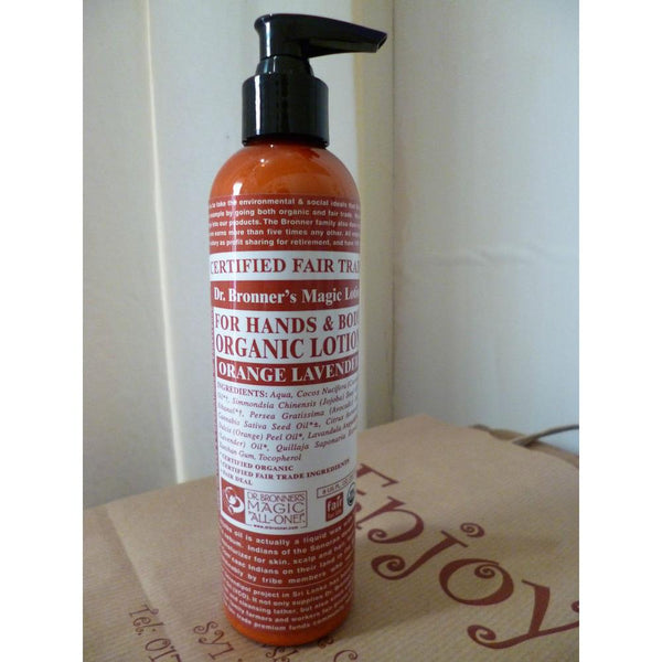 Dr Bronners Hand & Body Lotion Orange Lavender Pump 237ml