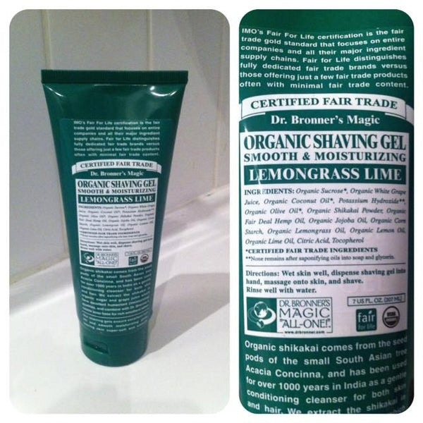 Dr Bronners Shaving Soap Gel Lemongrass Lime 207ml