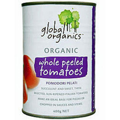 Global Organics Tomatoes Whole Peeled Organic 400g