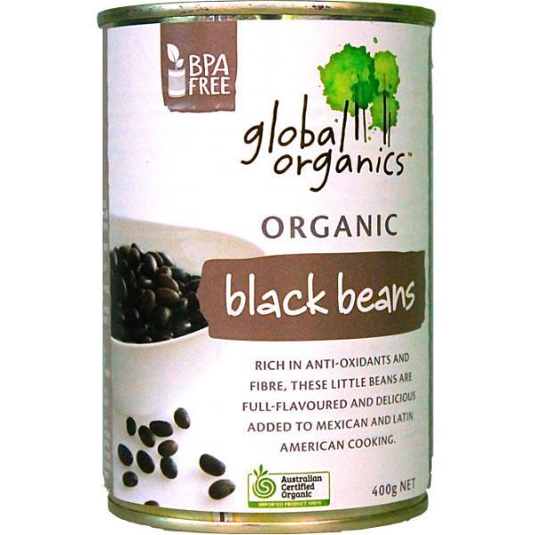 Global Organics Black Beans Organic 400g