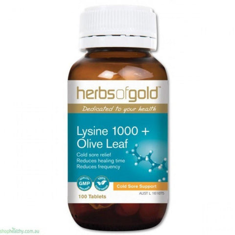 Herbs of Gold Lysine 1000 + Olive Leaf 100t