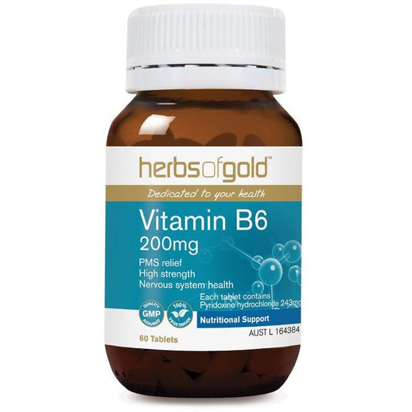 Herbs of Gold Vitamin B6 200mg 60t