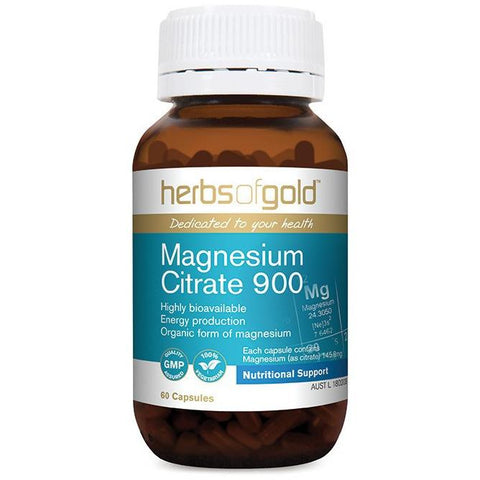 Herbs of Gold Magnesium Citrate 900 60vc