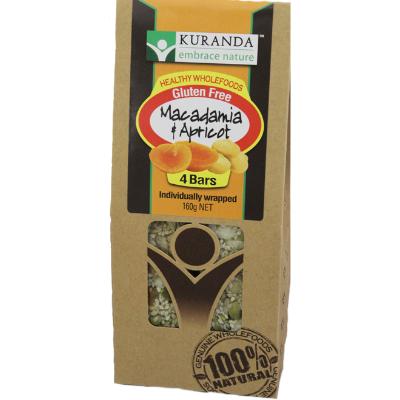 Kuranda Natural Bars Macadamia Apricot 4pk 160g