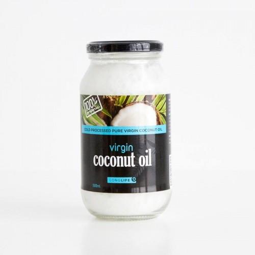 LongLife Health Virgin Coconut Oil Glass Jar 500ml