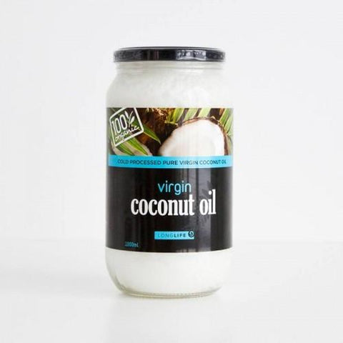 LongLife Health Virgin Coconut Oil Glass Jar 1L