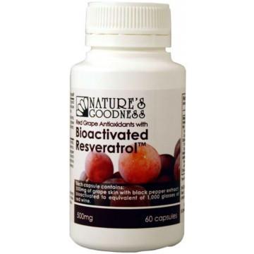 Natures Goodness Bioactivated Resveratrol 500mg 60c