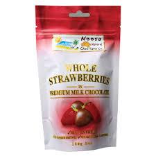 Noosa Natural Chocolate Co. Strawberries in Milk Choc 100g