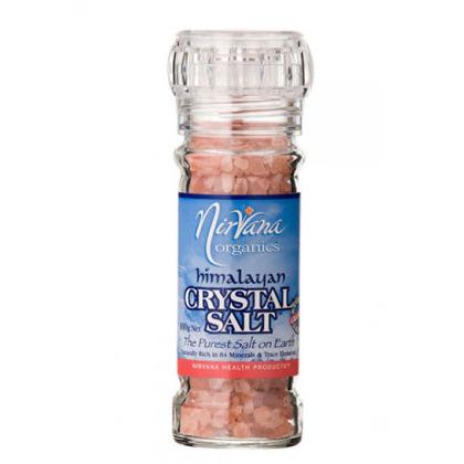 Nirvana Himalayan Crystal Salt Granules in Glass Grinder 125g