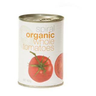 SpiralFoods Organic Whole Peeled Tomatoes 400g