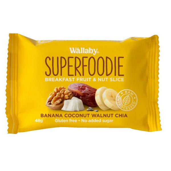 Wallaby Superfoodie Slices Banana Coconut Walnut Chia 48g