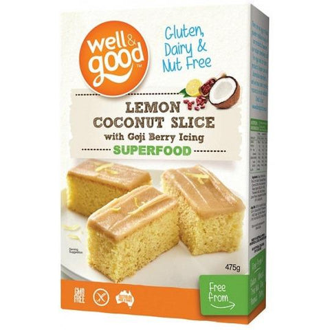 Well & Good Lemon Coconut Slice with Goji 475g